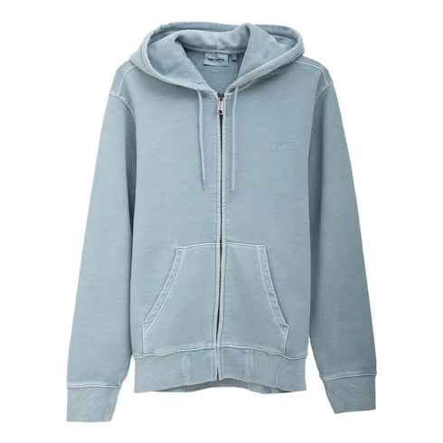 Carhartt WIP Hooded Duster Script Jacket Misty Sky Garment Dyed I033619 Degli Uberti